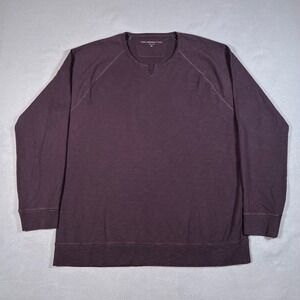 John Varvatos USA Mens Long Sleeve Notch Neck Shirt‎ 2XL Purple Plum Cotton Peru